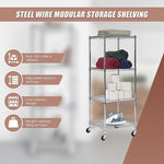 Modular Wire Storage Shelf 600 x 600 x 1800mm Steel Shelving V63-841241