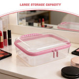 Large Capacity Transparent Hard Shell Toiletry Bag with Zipper, Crush Resistant Travel Organizer V1369-AZ3-W-14223