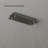 Modern Minimalist Oval Pendant Light Adjustable LED Chandelier Black V255-L-24119-B