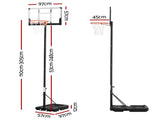 Everfit 3.05M Basketball Hoop Stand System Portable Height Adjustable w/ Knob BAS-HOOP-305KNOB-BK