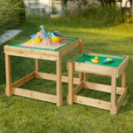 Keezi Kids Sandpit Wooden Sandbox Sand Pit Water Table Outdoor Toys 101cm KS-WSB-NAT