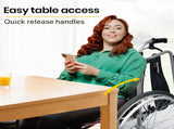 EQUIPMED Extra-Wide Folding Wheelchair, Aluminium Frame, 150kg Capacity, 24 Inch Wheels, Park V219-HELWLCEQW31A