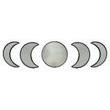 Wooden Frame Acrylic Mirror Set Nordic Style Phase Moon Wall Decor with Round and Crescent Shapes V1366-AZ2-W-14889