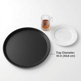 16-Inch Round Non-Slip Serving Trays 4 Pack Rubber Surface Plastic Tray Set for Restaurant, Caf & V1258-DP02-C-2182