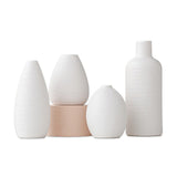 4PCS White Ceramic Vase Rustic Farmhouse Table Vases Living Room Kitchen Bedroom Decoration V1294-YM0901-240510HL01-1