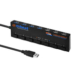 mbeat 7-Port USB 3.0 & USB 2.0 Powered Hub Manager Switches - 4x USB 3.0 5Gbps/3x USB 2.0 V1202-V2-USMB-USB-M43HUB