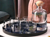 Bedside Glass Pitcher Set 4 Cups Lid 1200ml Capacity Drinking Glasses for Nightstand Colorful V1294-YM0716-230103YF11-4