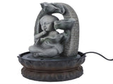 LED Resin Buddha Tabletop Waterfall Fountain Relaxing Indoor Decoration for Home OfficeEU Plug 220V V1294-YM0901-3111200233311