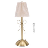 Fabric Bow Lamp Cordless Modern LED Bowknot Table Cute Nightlight Rechargeable for Bedroom V1294-YM0901-3119260000711