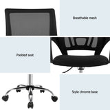 Artiss 2x Mesh Office Chair Mid Back Black OCHAIR-G-2004-BKX2