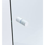 90cm Frameless Diamond Shower Screen Channels with SS Hinges in White, Round Handles V63-911391