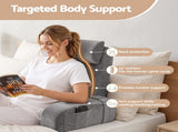 Giselle Reading Pillow For Bed With Non-Sag Solid Memory Foam, Back Pillow For Bed Sitting Up PILLOW-READ-MEFO-GY