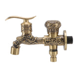 Water Tap 2 Handles 1 Hole Oil Rub Antique Dragon Carved Brass Faucet for Bathroom Sink Countertop V1294-YM0523-3112220035411