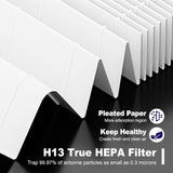 LV-H132 Replacement Filter Compatible with LEVOIT LV-H132 Air Puifier, 3-in-1 H13 Grade True HEPA V1258-DP02-C-606