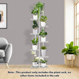 SOGA 2X 8 Tier 9 Pots White Metal Plant Rack Flowerpot Storage Display Stand Holder Home Garden FPOTH36X2