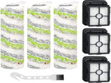 3 Pack Multi-Surface Pet Brush Rolls 2788 and Vacuum Filters 1866 Compatible with Bissell CrossWave V1258-DP02-C-642