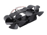 Stove Fan Heat Powered Aluminum Alloy 4 Blades Dual Head Fireplace Fan for Replacement Black V1294-YM0706-3114230125511