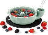Berry Bowls with Holes Ceramic - Berry Vortex Bowl Ceramic, Self Spinning Fruit Washer Spinner, V1107-122-70863-GRN