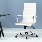 Artiss Office Chair Conference Chairs PU Leather High Back White OCHAIR-H-8147H-WH