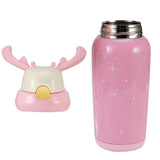 Portable Cute Stainless Steel Thermal Insulation Water Bottle with Straw for Children 500mlPink V1294-YM0901-3117200122913