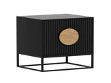 Sarantino Silvia Bedside Table with 2 Drawers - Black CBT-91S-6TZ-BLK