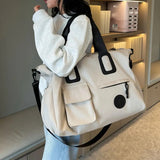 black Large-capacity travel tote bag, lightweight carry-on luggage with shoulder strap, gym bag, V1232-LXSTB001