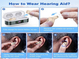 Rechargeable In-the-Ear Hearing Aids with Charging Case and LCD Display Ultra-Compact Sound V1107-CS-BLCFS