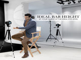 2X Director Movie Folding Tall Chair 76cm Beech WOOD HUMOR V274-FT-6015DC-WD2