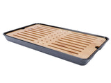 Rectangle Bamboo Tea Tray Teapot Mat Serving Tray Draining Board Tea Set Home Kitchen Use13in 1100ml V1294-YM0721-3118210073612