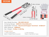 Battery Cable Lug Crimping Tool, 10-1/0AWG with Cable Cutter and 95PCS Copper Ring Terminals, 6 Wire V952-DLYJQPJDLJTLDJBJTV0