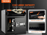 2.5 Cub Depository Safe, Deposit Safe with Drop Slot, Electronic Code Lock and 2 Emergency Keys, V952-LCSBXX25L000IZ30IV0