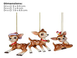 Christabelle 3 Reindeer Christmas Ornaments Assorted Cute Novelty Figures 9cm Xmas Tree Decorat 112_SHD2004