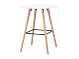 Artiss Bar Table Round Counter Kitchen Dining Desk Pub 98cm Height Wood White BA-K-TB310-WH