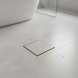 10x10cm Square Shower Drain with Removable Tile Insert Grate Brushed Gold 304SS, CUPC Certified V63-955511