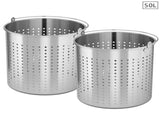 SOGA 2X 50L 18/10 Stainless Steel Perforated Stockpot Basket Pasta Strainer with Handle PASTAINSERT3904X2