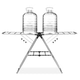Stainless Steel Floor-Standing Folding Wing-Shaped Drying Rack-Silver V1161-109770