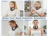 Large Posture Corrector for Neck & Cervical Spine Alignment - 360&deg Adjustable Neck Collar with 28 V1107-108-96829-BLK-L