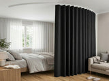 Artiss Room Divider Curtain Ceiling Mounted Track Sets Flexible Black RD-D-254X213-BK