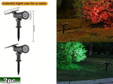 3pcs Solar outdoor spotlight, IP65 waterproof and weather-resistant, 9 LEDs with multi-color/white V1232-CPDCD-004