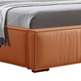 Louis King Bed Frame PU leather KD Slat in Wooden Legs V43-BED-LUIS-K