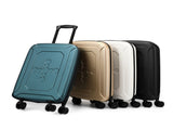 White 20 Inch Foldable Carry-on Suitcase Ultra Lightweight 2.1kg Hard Shell Luggage with 360 Spinner V888-ELOSUNG43257