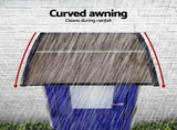 Instahut Window Door Awning 0.8mx1m Brown AWN-08X1-BR