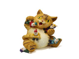 Cat Figurine Exquisite Details Texture Bright Colors Durable Resin Yellow Cat Statue for Garden V1294-YM0703-3111230019211