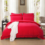 1000TC Tailored Queen Size Red Duvet Quilt Cover Set V493-Q-4