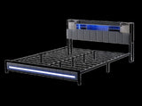 Levede Queen Bed Frame with Storage Headboard RGB LED BF1067-Q