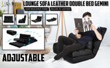 Lounge Couch Sofa Bed Double Seat Leather GEMINI BLACK V274-FT-LS0713-BK