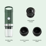 Portable Electric Espresso Coffee Machine Cordless Heat and Cold Brew 3oz Single Serve Mini Coffee V1294-YM0901-H48350B