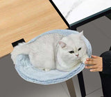 Cat Desk Hammock Bed With Soft Faux Fur And Steel Frame Clamp Mount For Indoor Small To Medium Cats, V1237-ZY-807-096