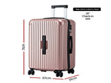 Wanderlite 28" Trunk Luggage Suitcase Travel 5 Wheels Type-C Port TSA Rose Gold LUG-ABS-TRUK-28-RG