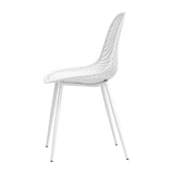 Gardeon 4PC Outdoor Dining Chairs PP Lounge Chair Patio Garden Furniture White ODF-CHAIR-PP210-WH-4X